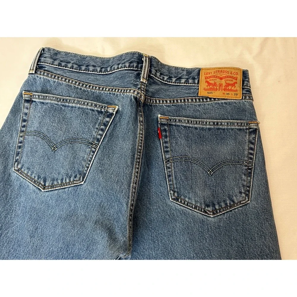 Levi's 505 Men's Jeans 36x29 Straight Leg Blue Denim Classic Fit USA